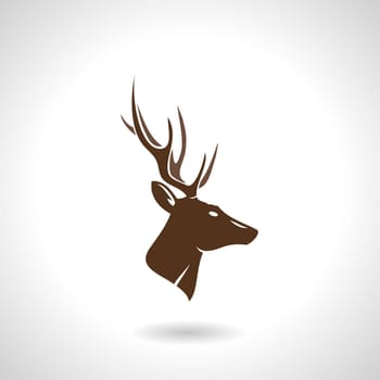 Deer  animal symbol, lemblem or sticker for branding, printing, sports team. Vector illustration.