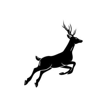 Deer  animal symbol, lemblem or sticker for branding, printing, sports team. Vector illustration.