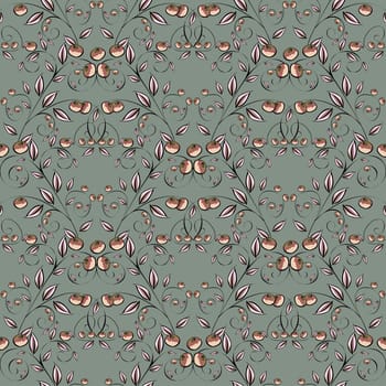 Berries Abstract seamless pattern. Vector illustration background.