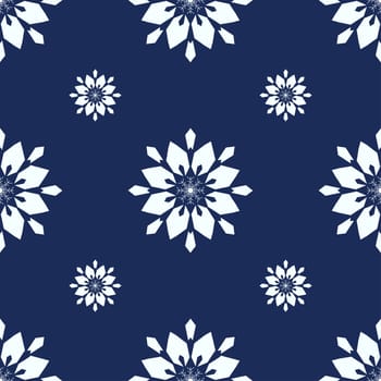 Christmas snowflakes seamless background. New year pattern vector illustration.