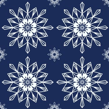 Christmas snowflakes seamless background. New year pattern vector illustration.