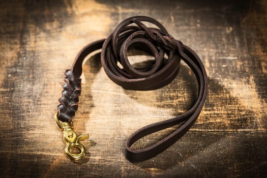 Fat leather leash