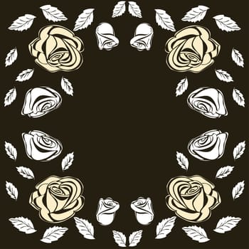 Greeting card roses wedding birthday holiday background. Vector illustration floral background.