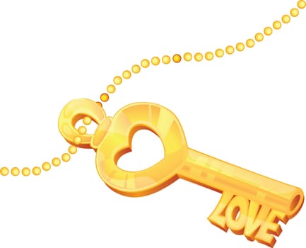 Golden Love key with stylized cuts