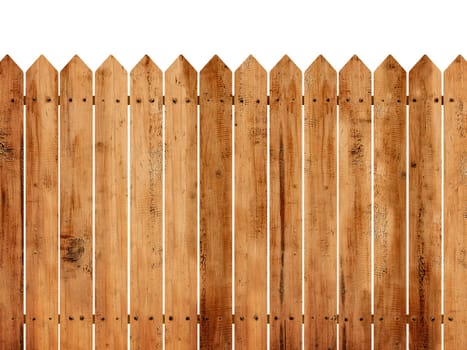 Wooden fence background isolated over white background