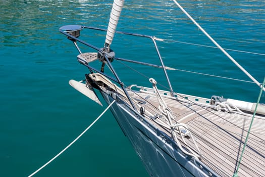 detail of sailing boat or yacht ropes and equipment