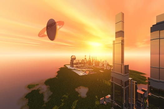 This alien colony built a city full of skyscapers on one of Saturn's moons.
