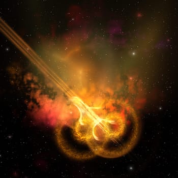 During the expansion of the universe, cosmic strings would form a series of loops.
