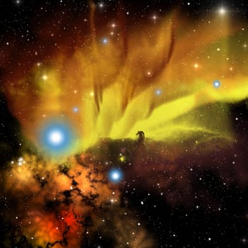 The Horsehead Nebula is a dark nebula in the constellation Orion.