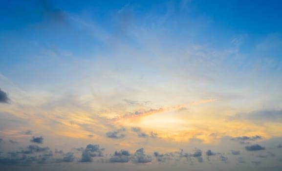 Dramatic sunset and sunrise cloudy sky background