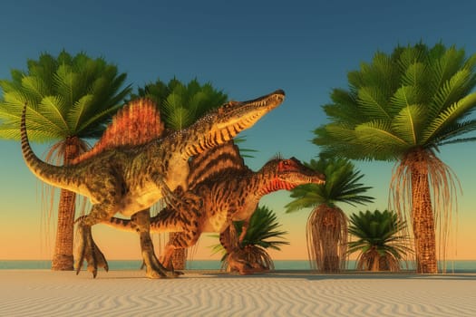 Spinosaurus was a carnivorous theropod that lived in Africa during the Cretaceous Period.