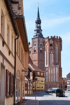 The Owl Tower and St. Stephen in the old town of Tangermünde