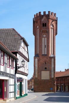 medieval owl tower in the old town of Tangermünde