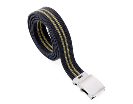 blue color woven belt isolated on white background