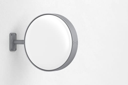Blank round signboard on the wall
