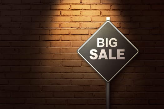 Big Sale on Black Friday on the black road sign with light streetlight