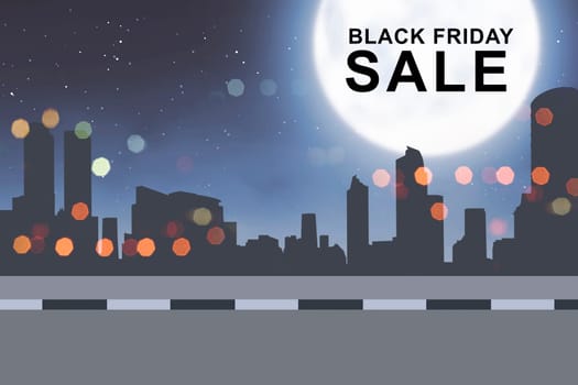 Special sale on Black Friday on the city at night
