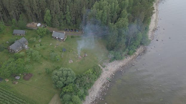 Roja Latvia Baltic Sea Seaside Aerial drone top view