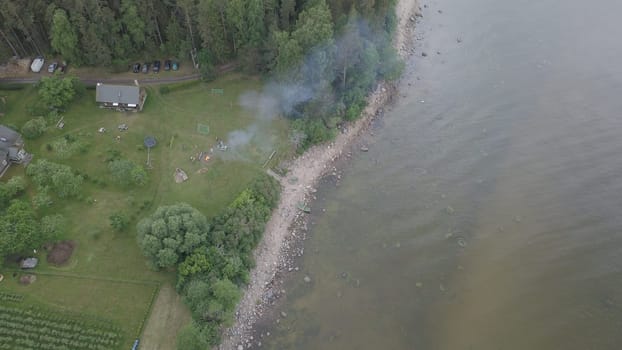 Roja Latvia Baltic Sea Seaside Aerial drone top view