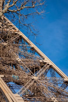 eiffeltower in paris landmark in front of blue sky in spring architecture view