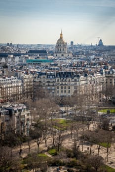 Skyline of Paris with cityscape on the Saine with blue sky in summer