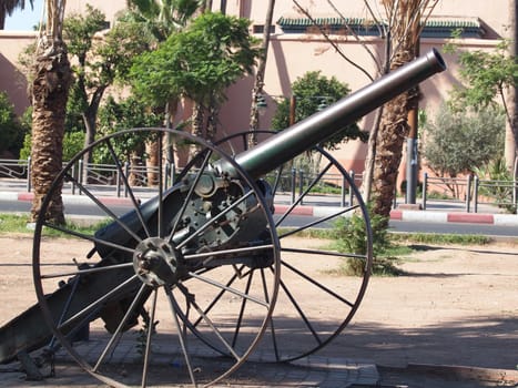 old cannon as a monument in Marrakesh Morocco