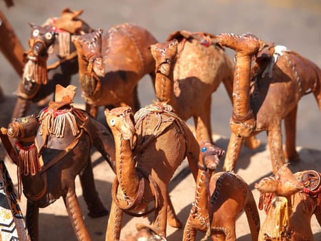 camel toys on the open market in Marakesh