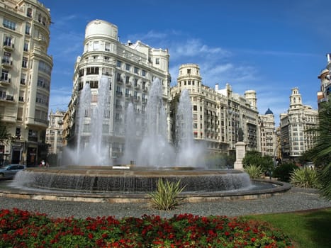 Valencia, Spain. Old architecture - famous city hall.
