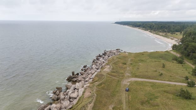 Liepaja Latvia Baltic Sea Seaside Aerial drone top view