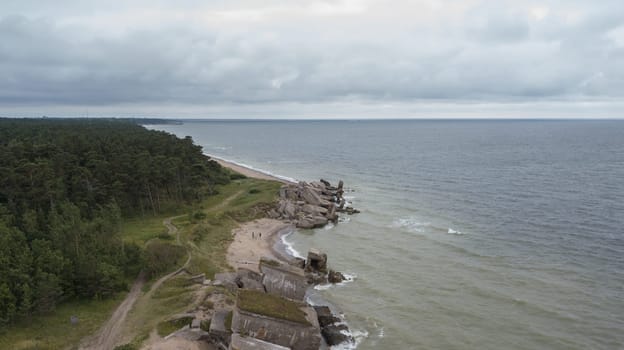 Liepaja Latvia Baltic Sea Seaside Aerial drone top view