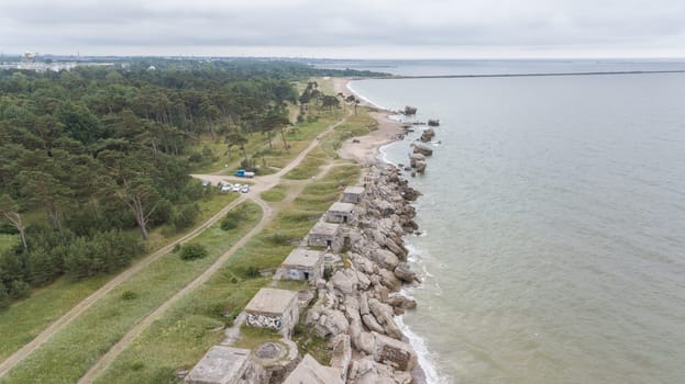 Liepaja Latvia Baltic Sea Seaside Aerial drone top view
