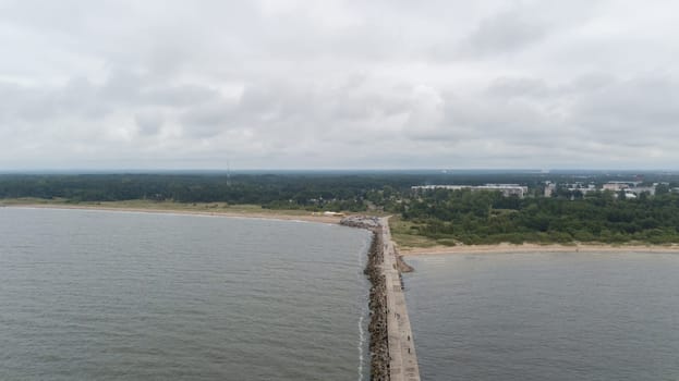 Liepaja Latvia Baltic Sea Seaside Aerial drone top view