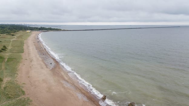 Liepaja Latvia Baltic Sea Seaside Aerial drone top view