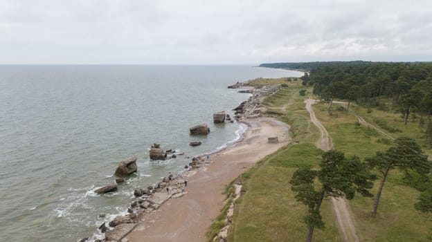 Liepaja Latvia Baltic Sea Seaside Aerial drone top view