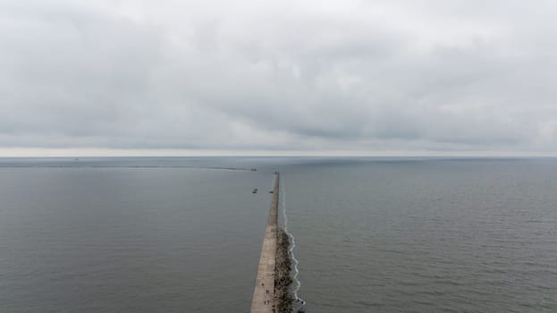 Liepaja Latvia Baltic Sea Seaside Aerial drone top view
