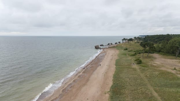 Liepaja Latvia Baltic Sea Seaside Aerial drone top view