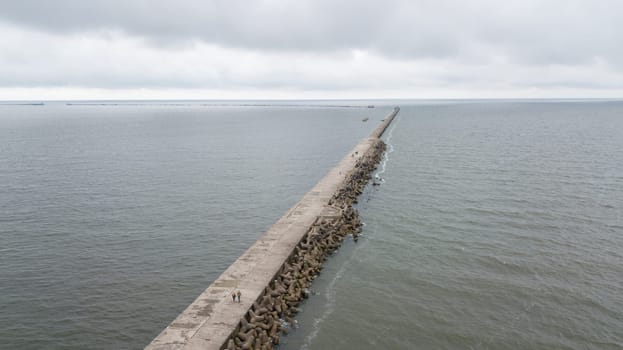 Liepaja Latvia Baltic Sea Seaside Aerial drone top view