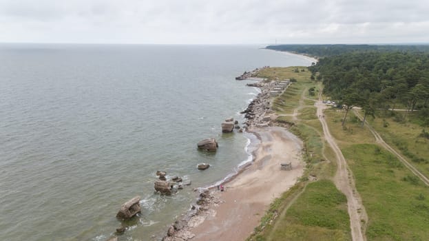 Liepaja Latvia Baltic Sea Seaside Aerial drone top view