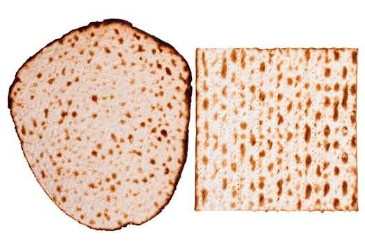 Isolated Round and Square Matzah Shmura Saved Jewish Pesach Tradition