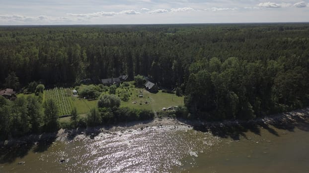 Roja Latvia Baltic Sea Seaside Aerial drone top view