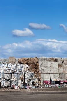 Piles with waste ready for recycling in the Netherlands