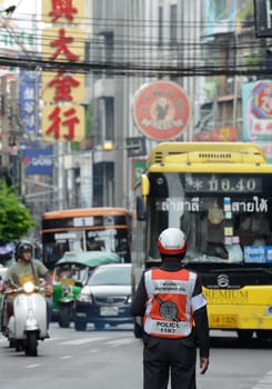 Everyday life in China Town in the city of Bangkok in Thailand in South East Asia.