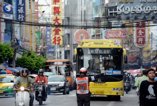 Everyday life in China Town in the city of Bangkok in Thailand in South East Asia.