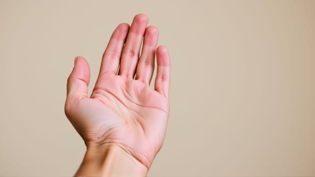 Outstretched Hand on Isolated Background. High quality photo