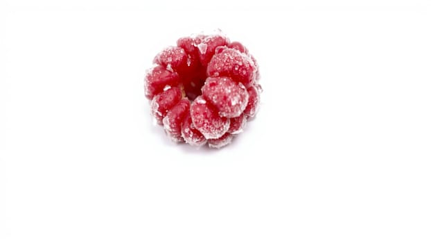 Frozen raspberries. Storing berries in winter. High quality photo