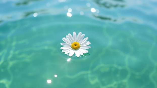 Chamomile flower floating in water. High quality photo