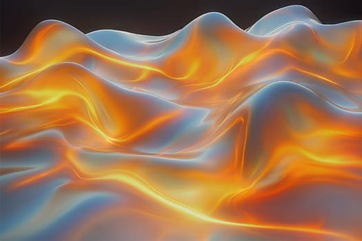 Soft curves of vibrant hues create an otherworldly landscape, evoking feelings of serenity and wonder in a dreamlike atmosphere.