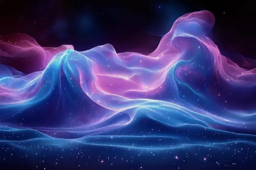 Swirling clouds of color dance across the cosmos, creating an enchanting, otherworldly atmosphere filled with mystery and wonder.