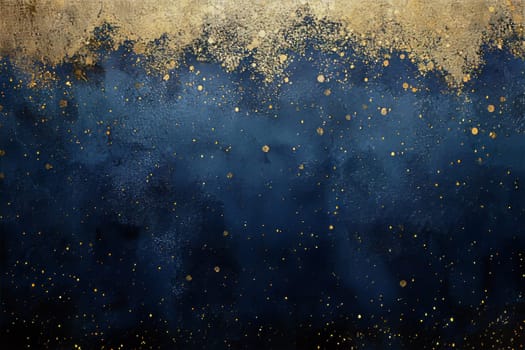 A mesmerizing display of deep blue tones sprinkled with shimmering golden specks, evoking the enchantment of a starlit night.