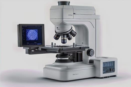 Cutting-edge microscope in a lab demonstrates its features and technology, showcasing the latest advancements in research tools.